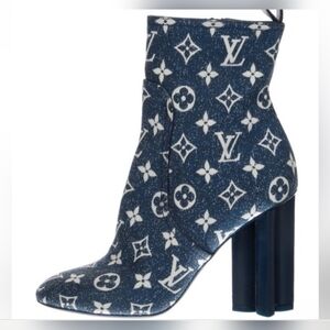 Louis Vuitton Blue Monogram Denim Ankle Boot